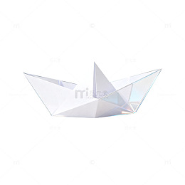玻璃折纸船艺术装饰