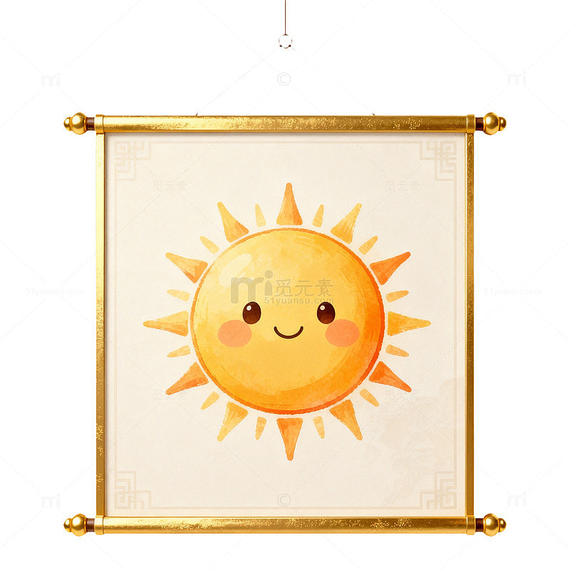可爱卡通太阳挂画
