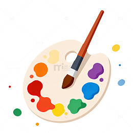 彩绘调色板艺术插画