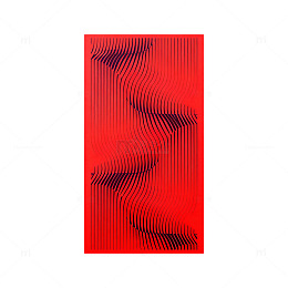 红色条纹抽象艺术装饰画