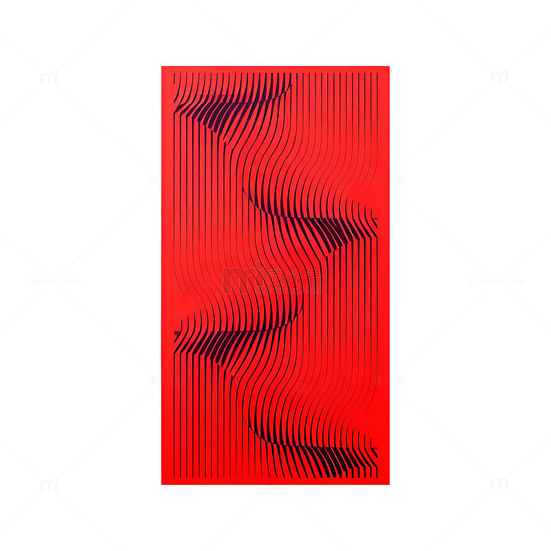 红色条纹抽象艺术装饰画
