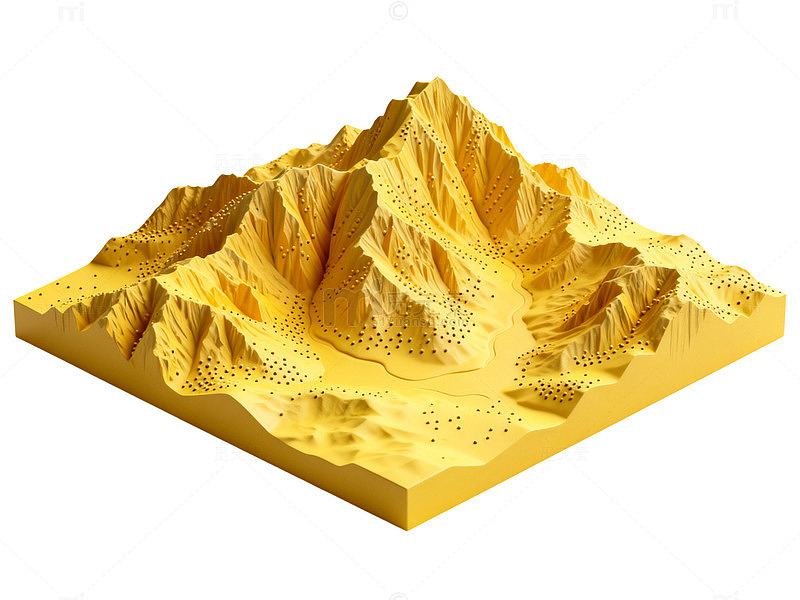 黄金山脉立体模型素材