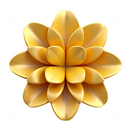 金色花朵花瓣质感图形设计素材