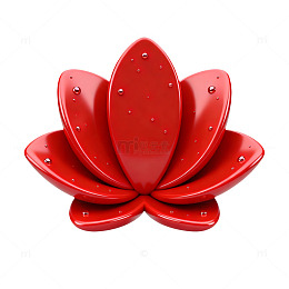红色莲花装饰图案设计元素