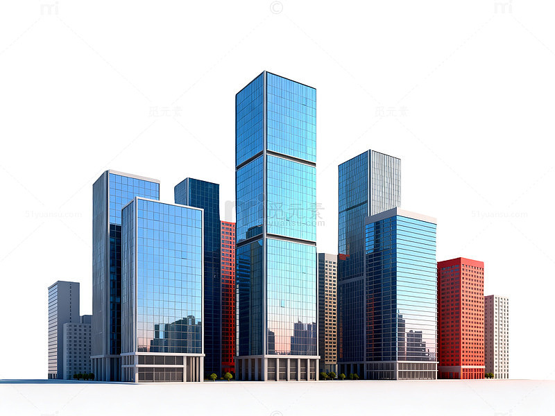 现代都市建筑模型渲染图