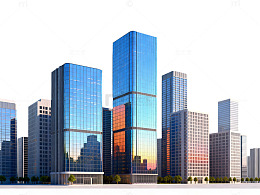 现代都市玻璃幕墙建筑群