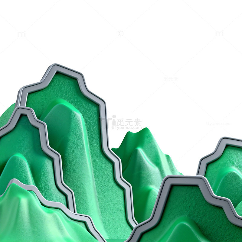 绿色山峦矢量图形设计元素