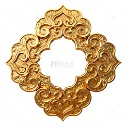 金色浮雕花纹装饰图案
