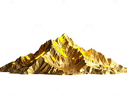 金色山峰立体模型渲染图