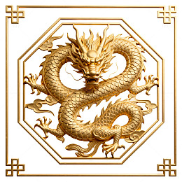 金色中国龙图案装饰设计素材