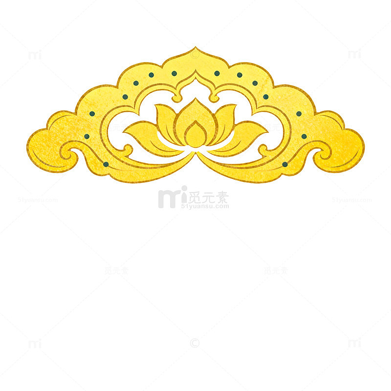 金色莲花装饰图案