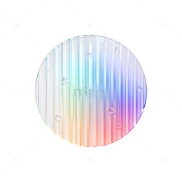 彩虹色圆形贴纸设计素材