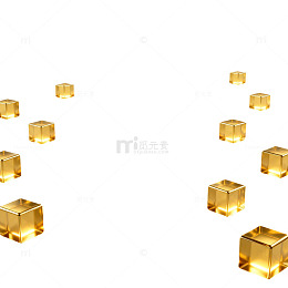 金色立方体光影效果设计素材
