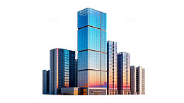 现代城市高楼大厦建筑模型图片