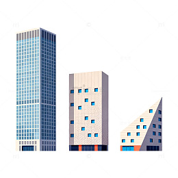 现代建筑矢量插画设计素材
