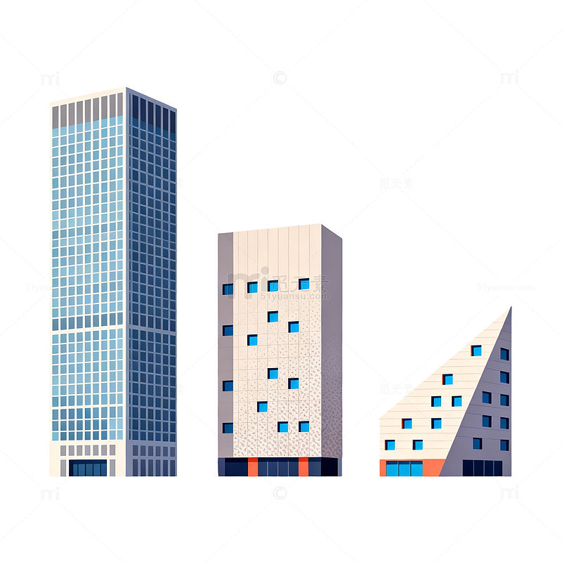 现代建筑矢量插画设计素材
