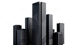 现代城市建筑群模型