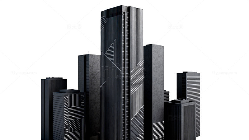 现代城市建筑群模型