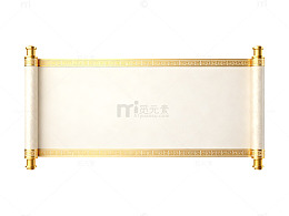 金色卷轴装饰元素