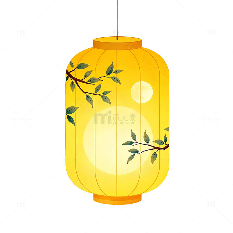 黄色灯笼传统节日装饰元素