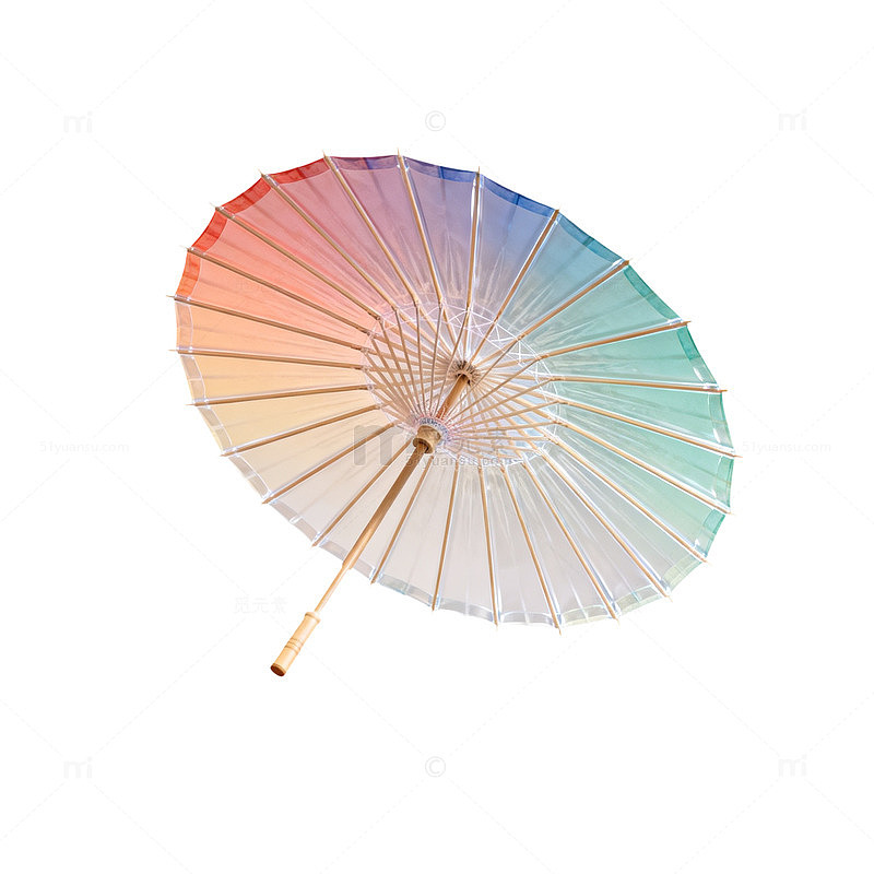 彩虹色纸伞传统工艺品装饰