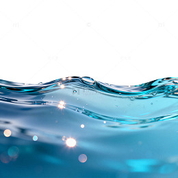 水波光点蓝色海洋