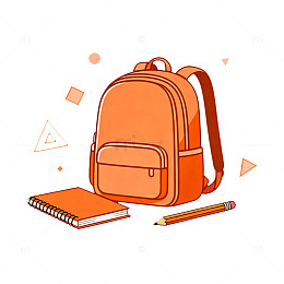 卡通学习用品插画设计素材