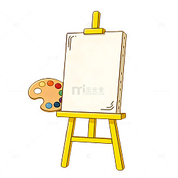 卡通画架调色板绘画工具