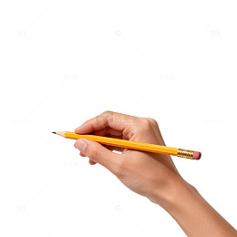 简约握笔写字素材