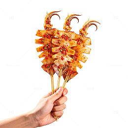 香辣鱿鱼串美食
