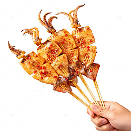 烤鱿鱼串美食