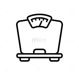 简笔画风格体重秤图标