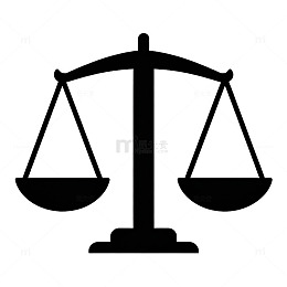 黑白天平公正法律图标设计素材