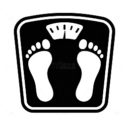 黑白色体重秤图标