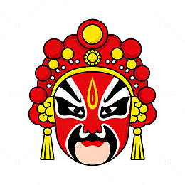京剧脸谱图案装饰元素矢量素材