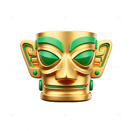 金色面具古代文物装饰图案