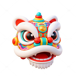 卡通舞狮头形象设计素材