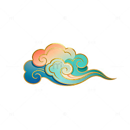 中国风云纹装饰图案矢量素材