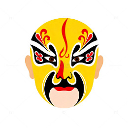 京剧脸谱卡通矢量素材