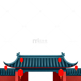 传统中式建筑门楼矢量素材