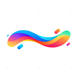 彩色流动线条抽象艺术图案