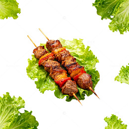 烤肉串生菜装饰美食图片