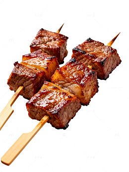 烤肉串美食插画