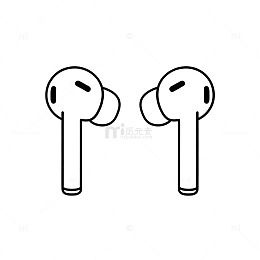 线描蓝牙耳机图标