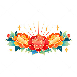 彩绘花卉装饰图案设计元素