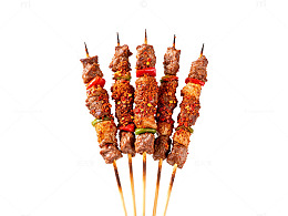 烧烤美食肉串烤制展示图