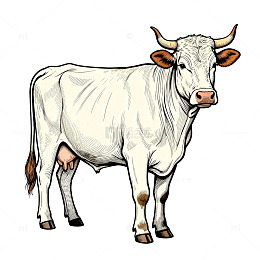 手绘风格乳牛插画素材