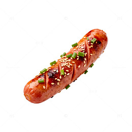 烤肠美食插画