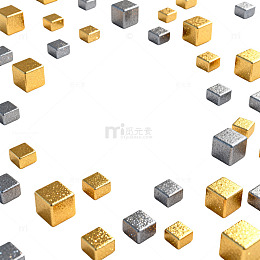 金银立方体摆放艺术图
