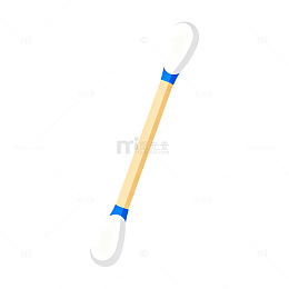 简洁风格棉签插画